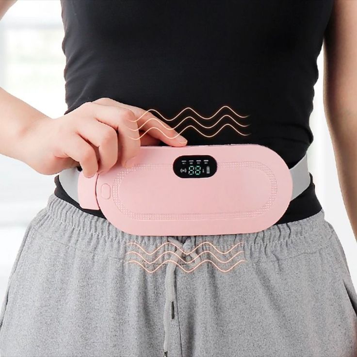 Portable Menstrual Heating Pad for Period Pain Relief | Electric Waist Belt with 3 Heat Levels & 4 Vibration Massage Modes for Women