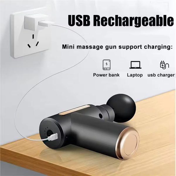 Deep Tissue Massage Gun | Portable Muscle Relief Massager with Rechargeable Battery for Neck & Back