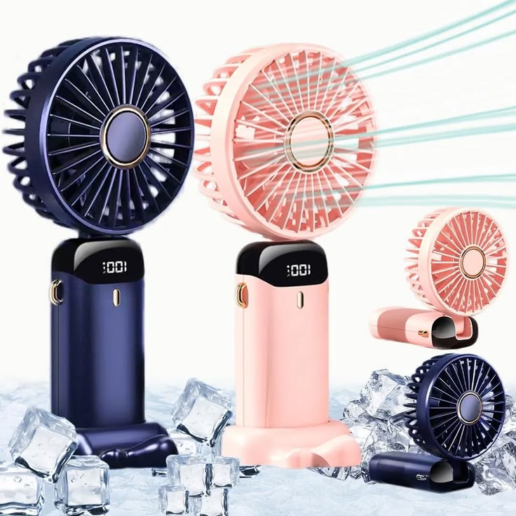 5-in-1 Portable Mini Fan with Smart Digital Display | USB-C Rechargeable Handheld & Desk Fan