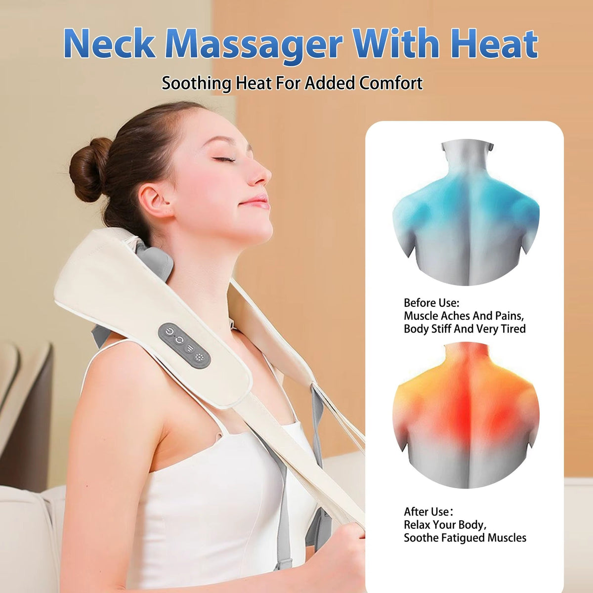 Neck and Shoulder Massager | Cordless Deep Tissue Electric Kneading Massager