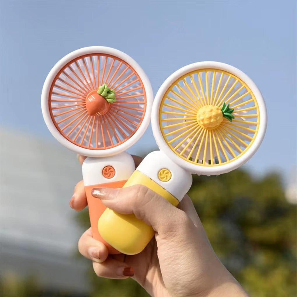 Cute Portable Mini Rechargeable Fan For Kids With Desktop Stand & USB Charging Cable