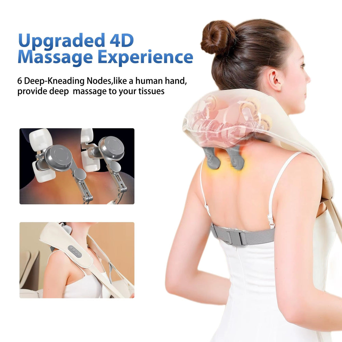 Neck and Shoulder Massager | Cordless Deep Tissue Electric Kneading Massager