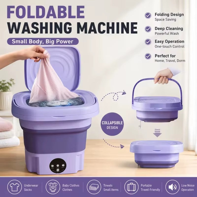 10L Foldable Mini Portable Washing Machine | wash clothes, socks, underwear, or light garments