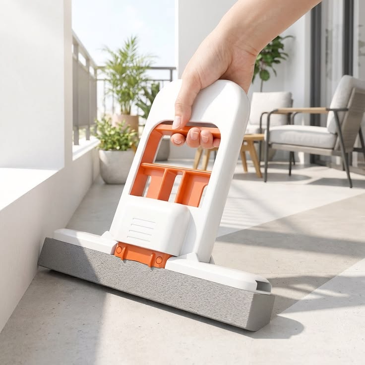 Portable Mini Sponge Mop - Self-Squeeze Foldable Cleaning Mop for Kitchen, Bathroom, Glass & Car (Wet & Dry Use)