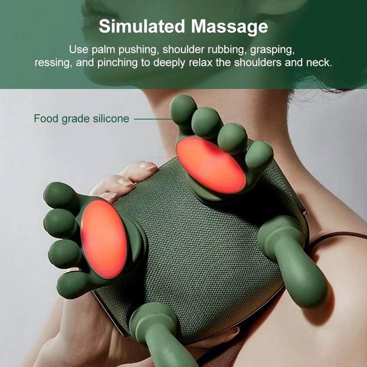 Electric Smart Neck & Shoulder Massager with Heat | Deep Tissue Kneading Finger Pressure Massager for Pain Relief & Relaxation (Home, Office & Car Use)